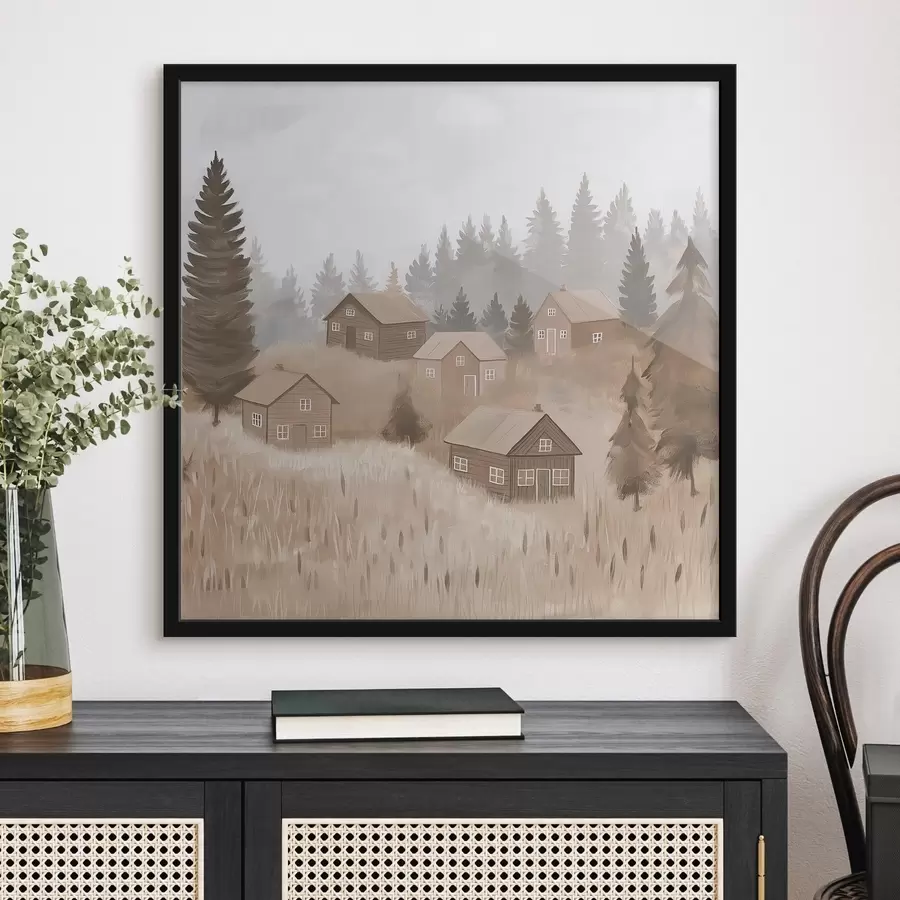 Fototapeta Domy w lesie f47075