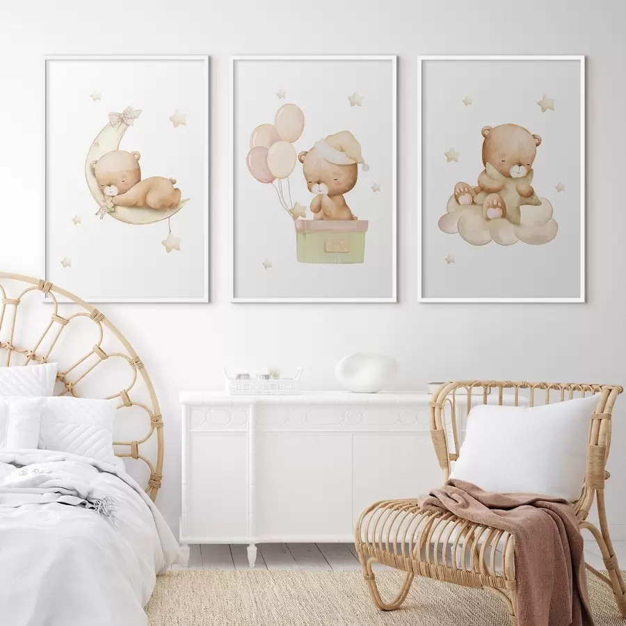 Fototapeta Pluszowe misie cieszące się wymarzonymi chwilami d00296