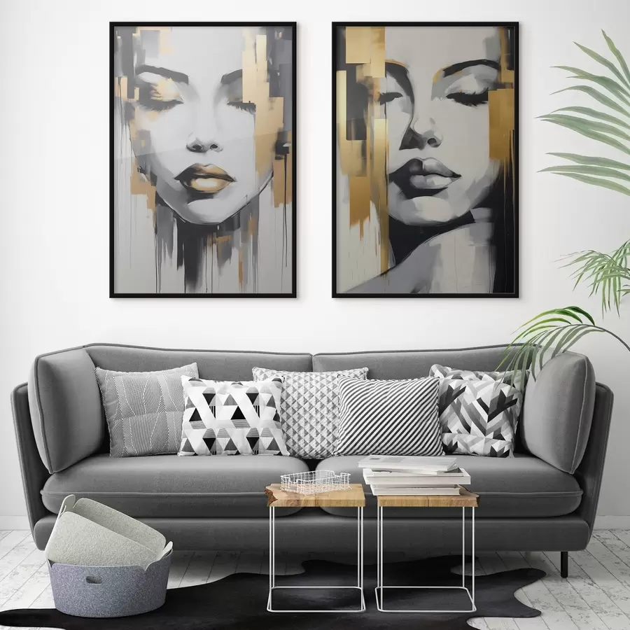 Fototapeta Abstrakcyjne kobiece twarze d00376