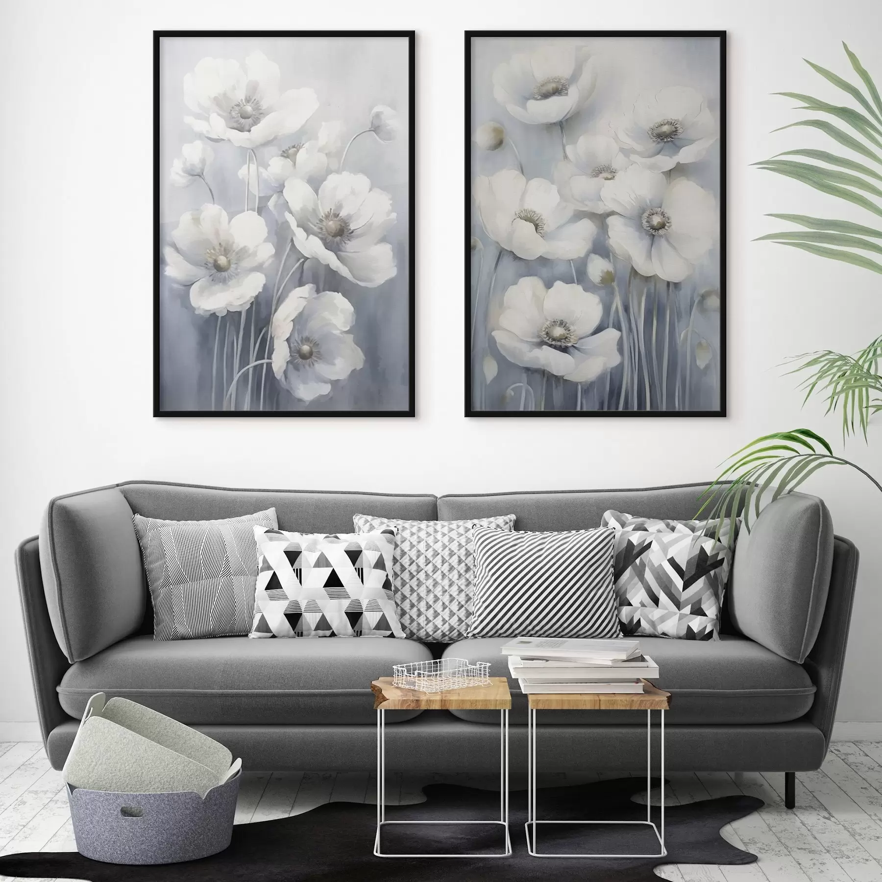 Fototapeta Białe kwiaty w stylu vintage d00430