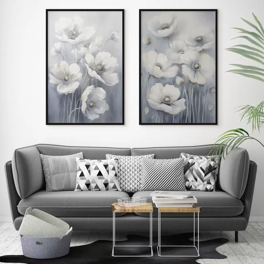 Fototapeta Białe kwiaty w stylu vintage d00430