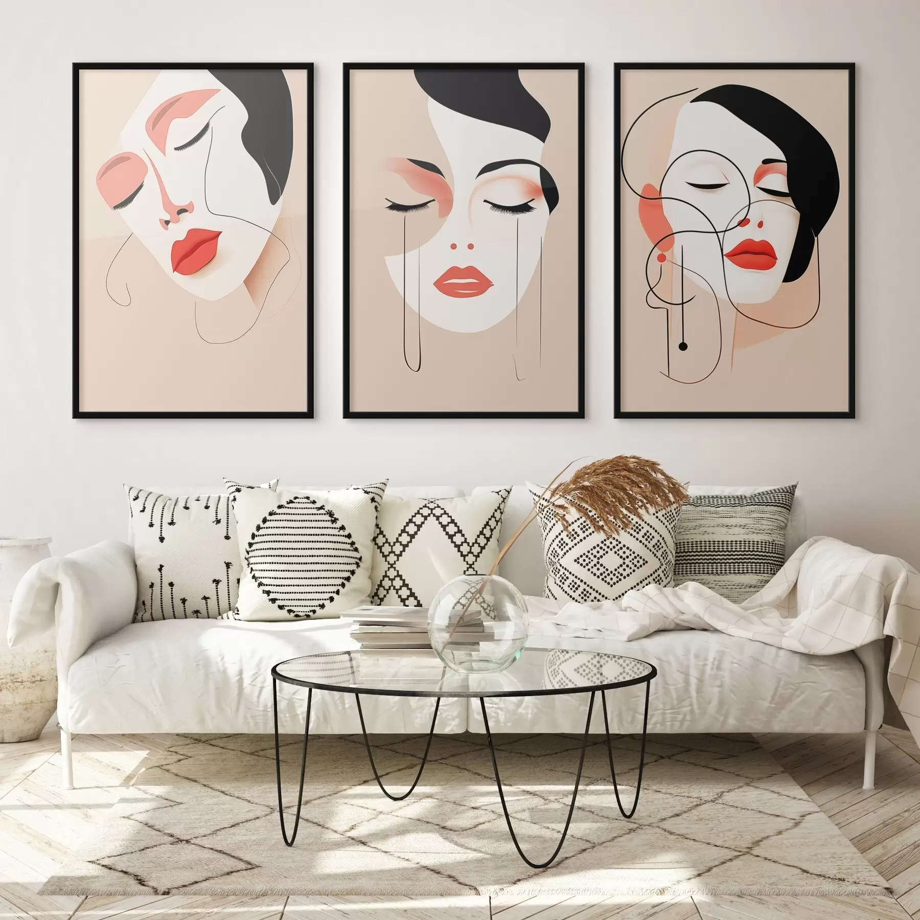 Fototapeta Harmonia, trzy twarze, jasne kolory d00454