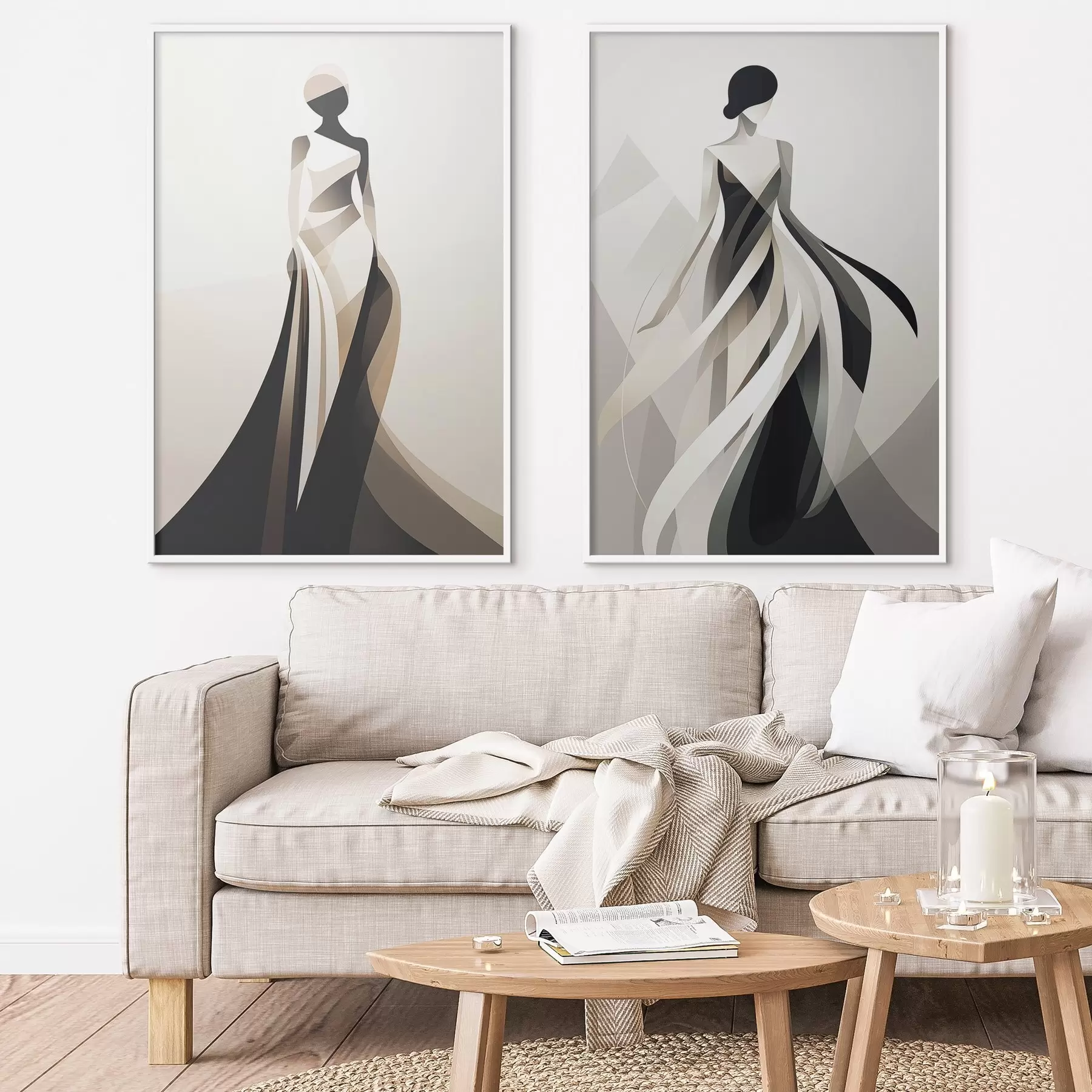 Fototapeta Kompozycja sylwetki w jasnych i ciemnych odcieniach d00465