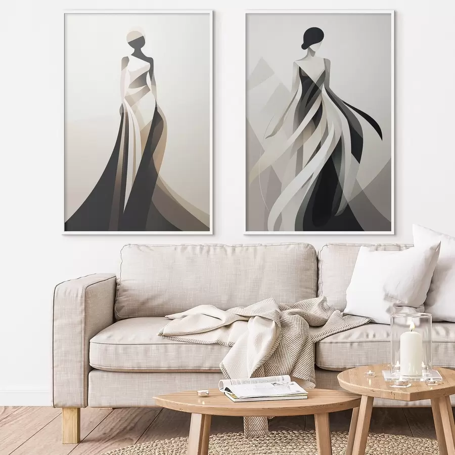 Fototapeta Kompozycja sylwetki w jasnych i ciemnych odcieniach d00465