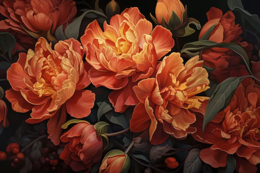 Fototapeta Ciepły kwiatowy wieczór w05044