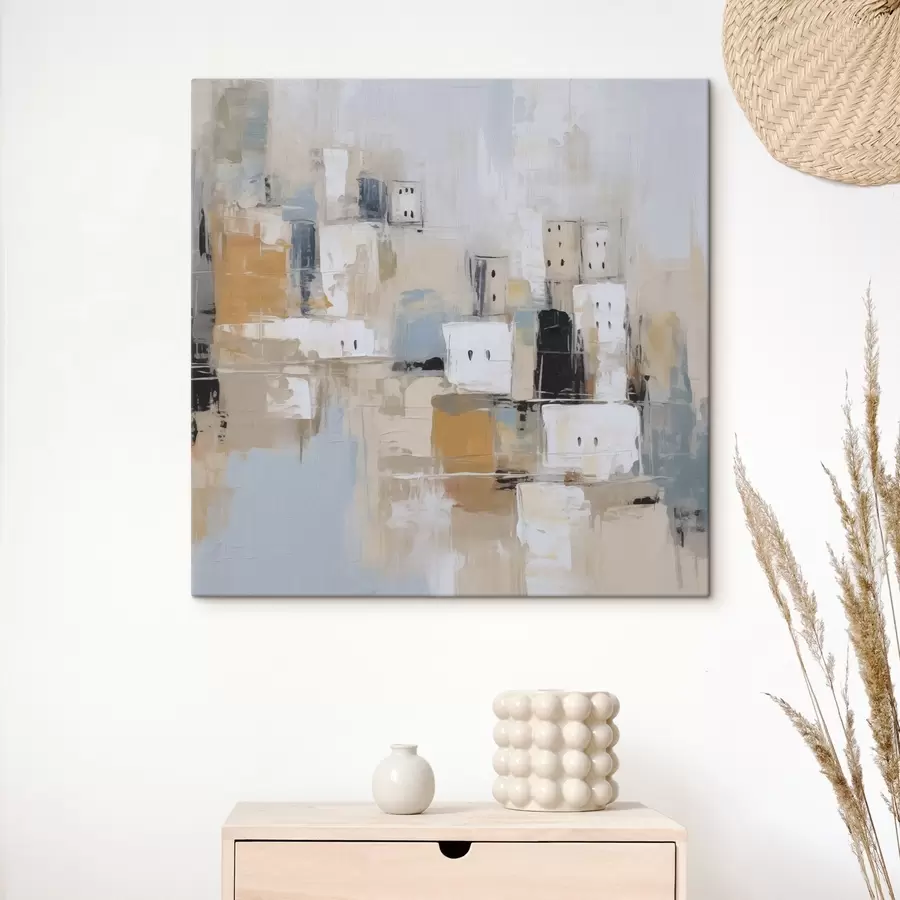 Obraz Abstrakcyjna imitacja malarstwa miejskiego s47242
