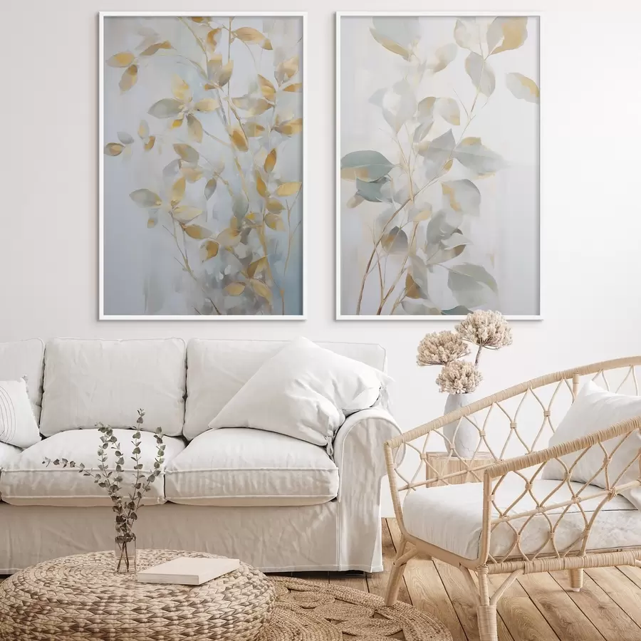 Fototapeta Abstrakcyjne liście imitujące malarstwo d00907