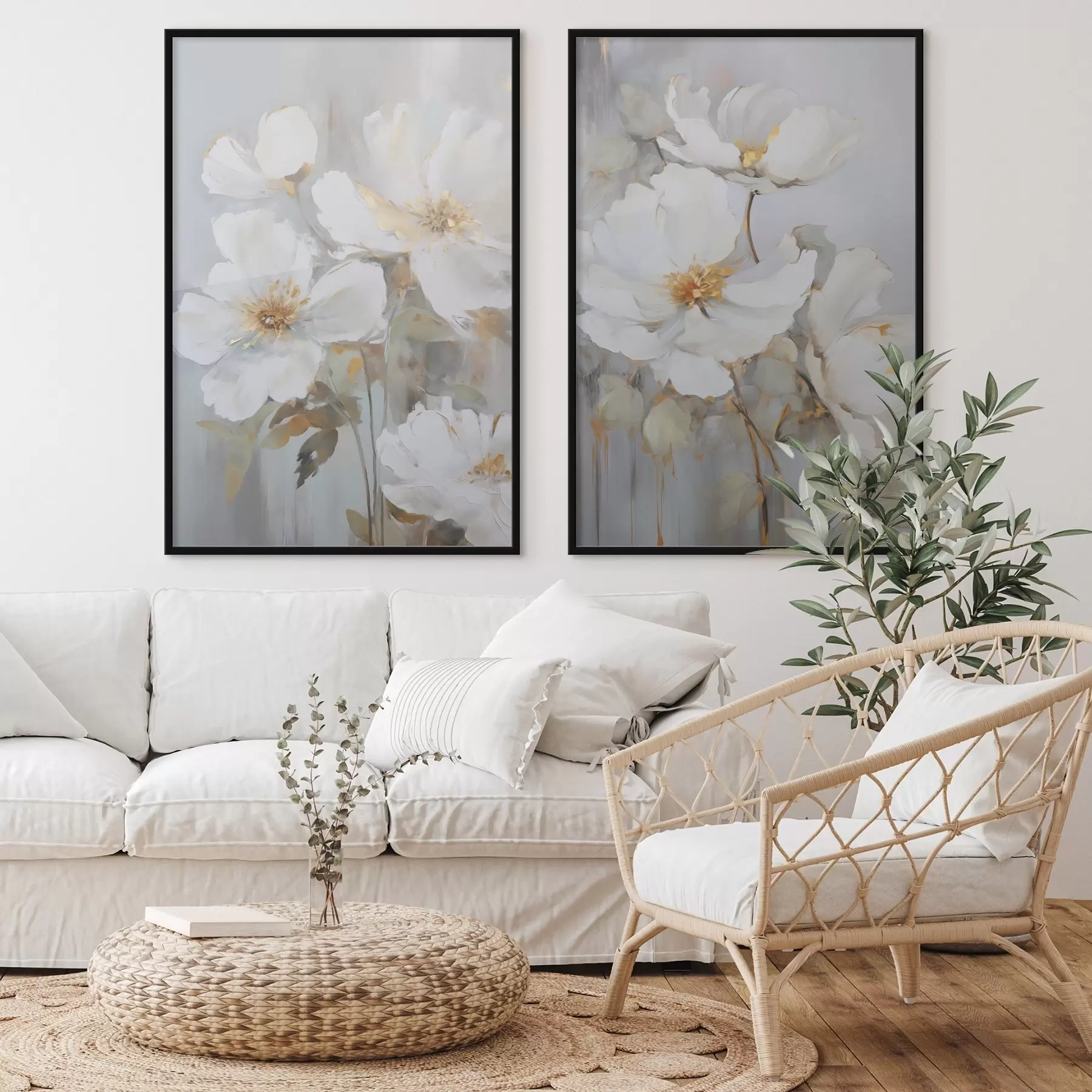 Fototapeta Abstrakcyjne kwiaty imitujące malarstwo d00906