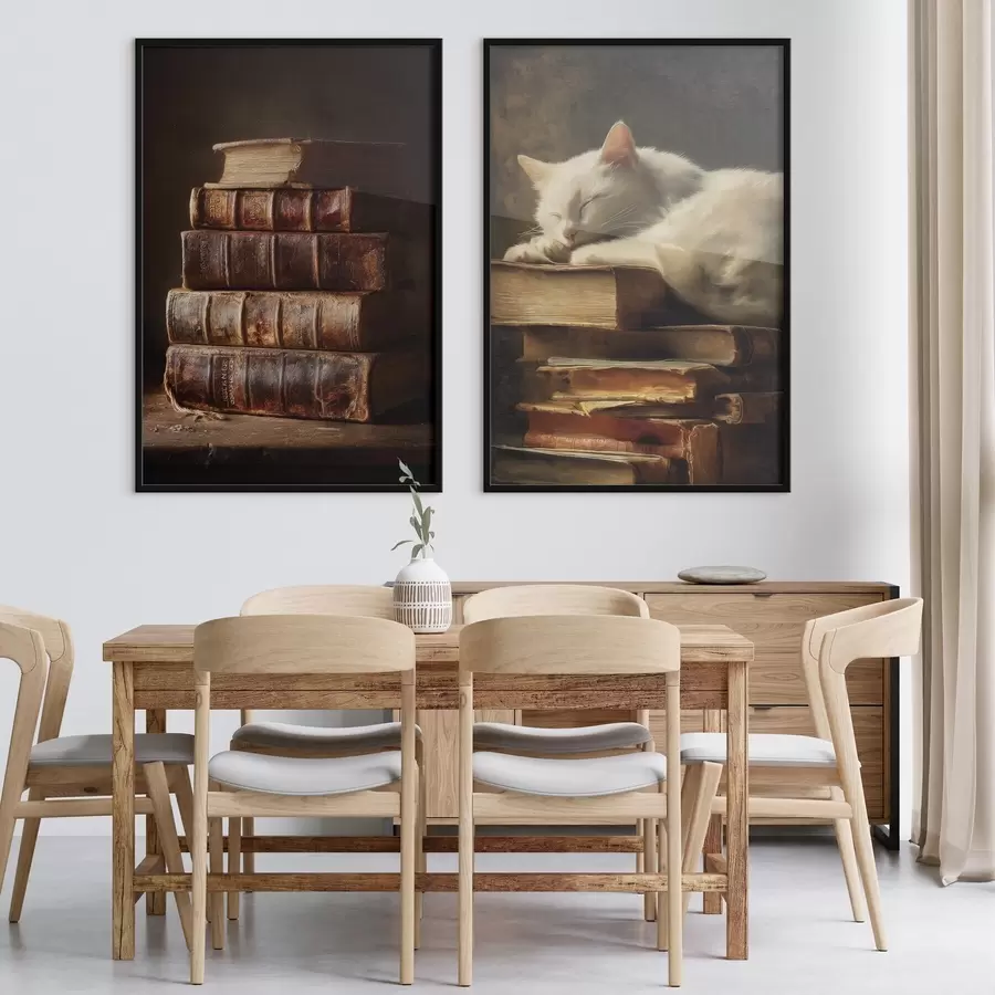 Fototapeta Kot na książkach d00918