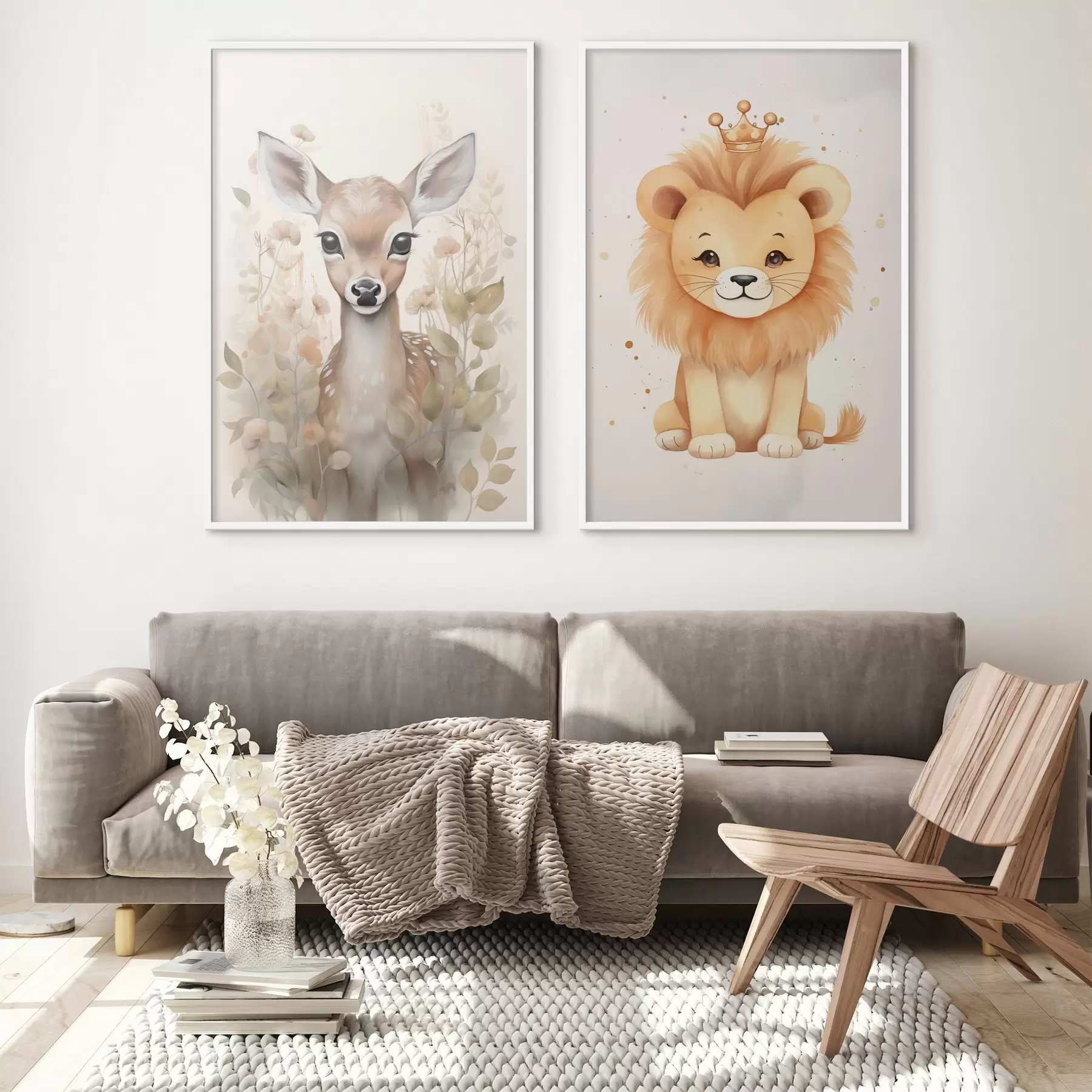 Fototapeta Jeleń i lew d00922