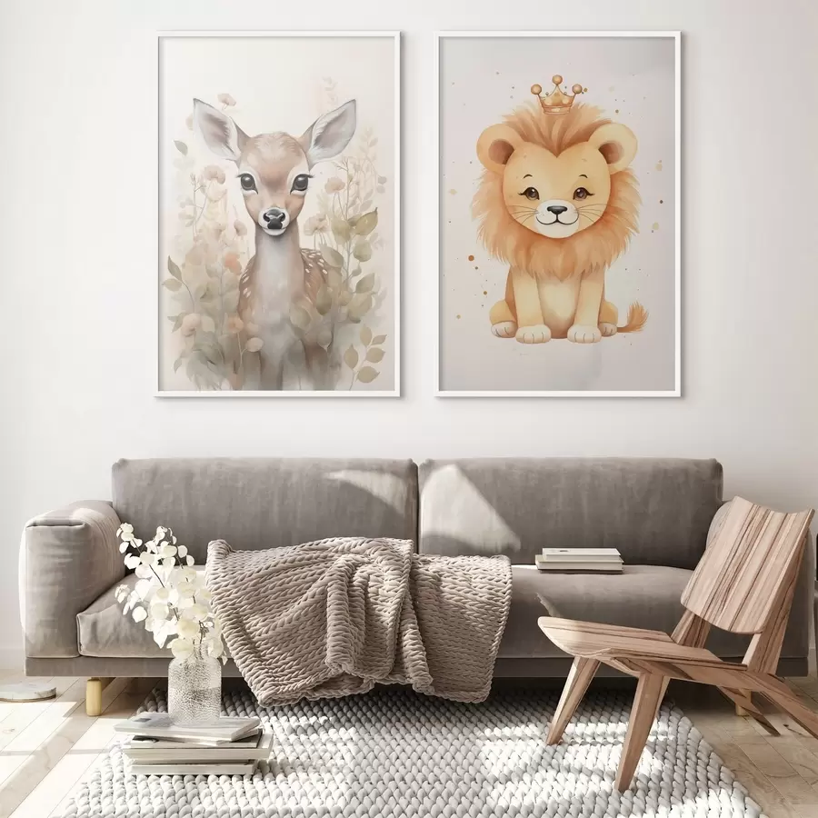 Fototapeta Jeleń i lew d00922