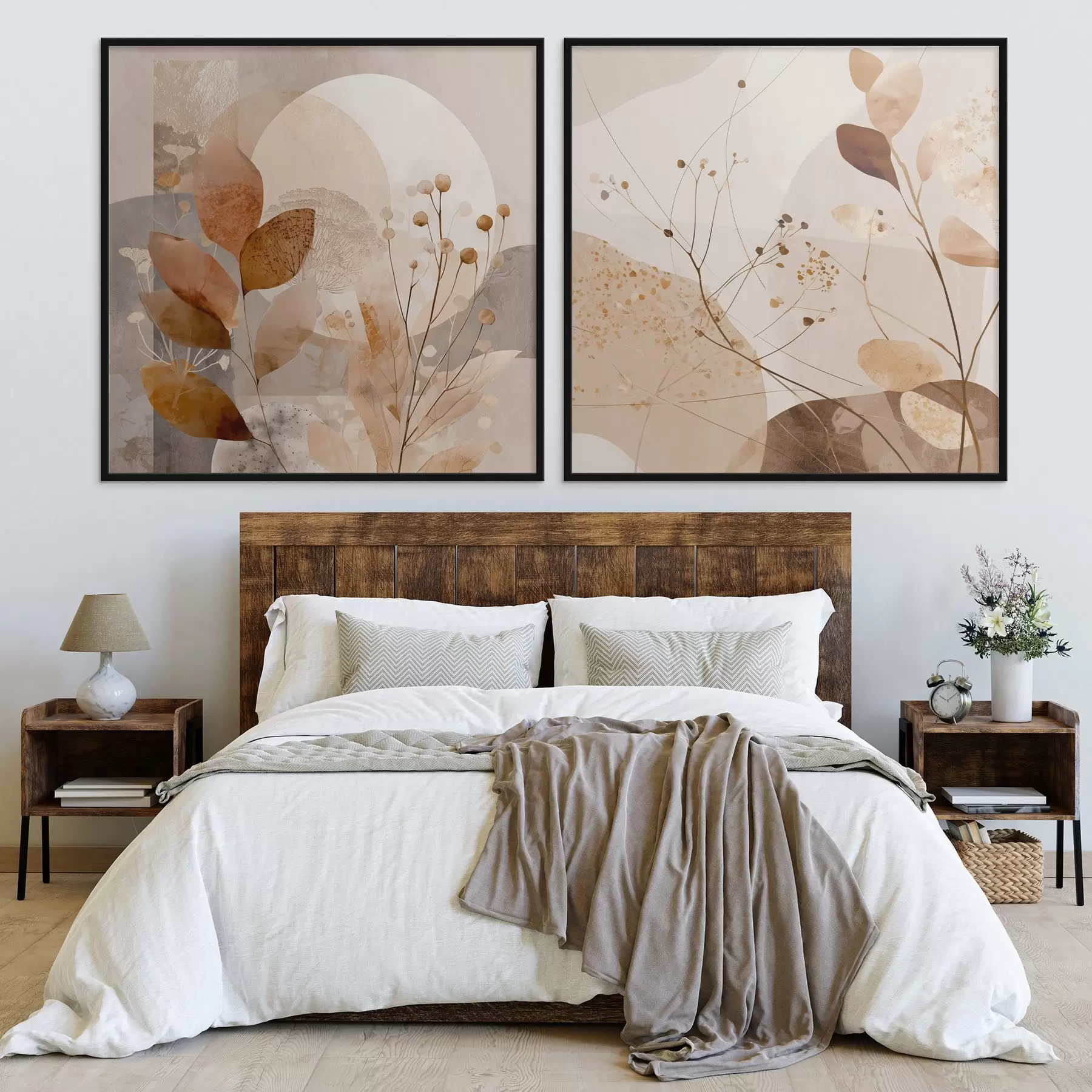 Fototapeta Abstrakcyjna kompozycja kwiatowa składająca się z dwóch części d00892