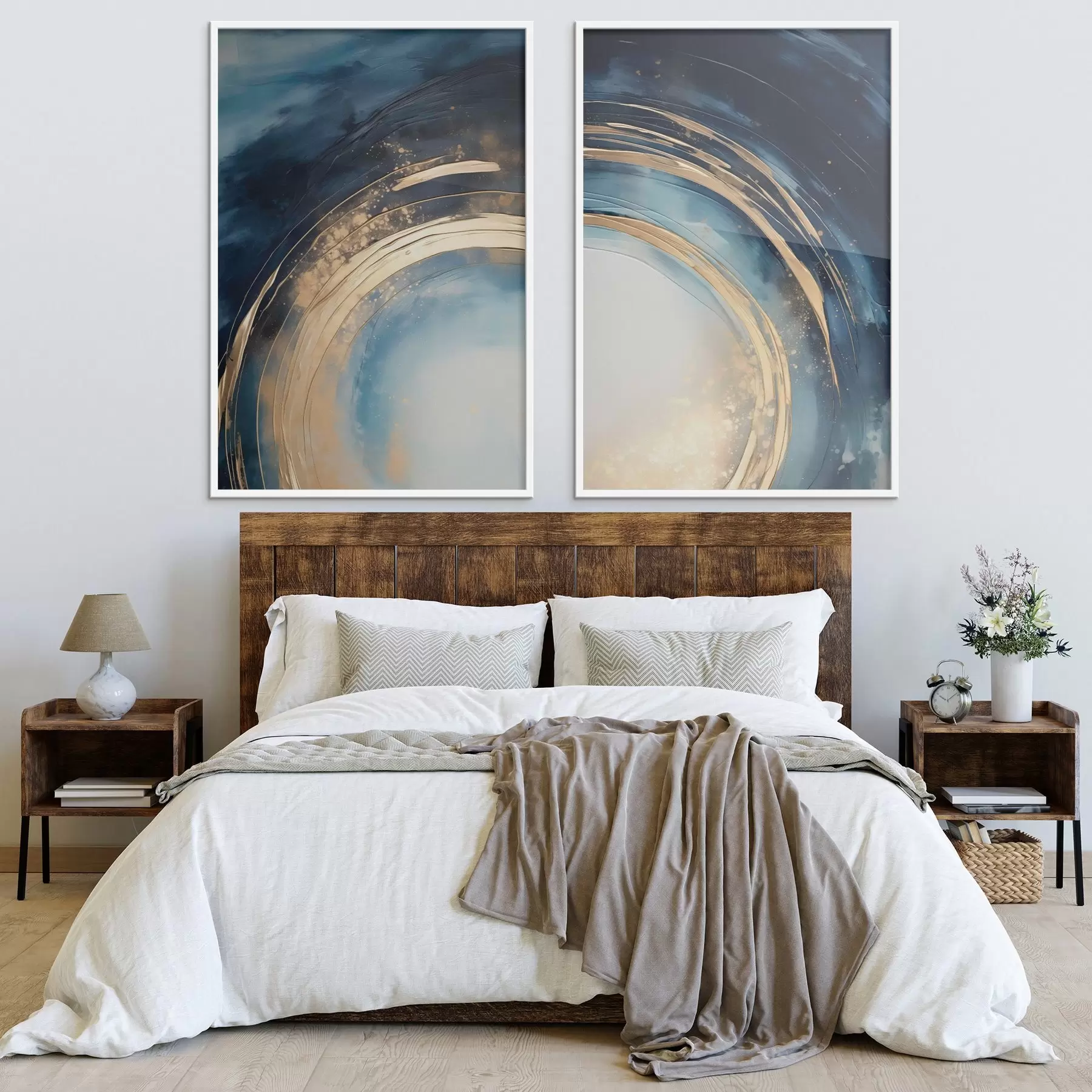 Fototapeta Okrągły wzór w kolorze granatowym z metalicznymi łukami d00969