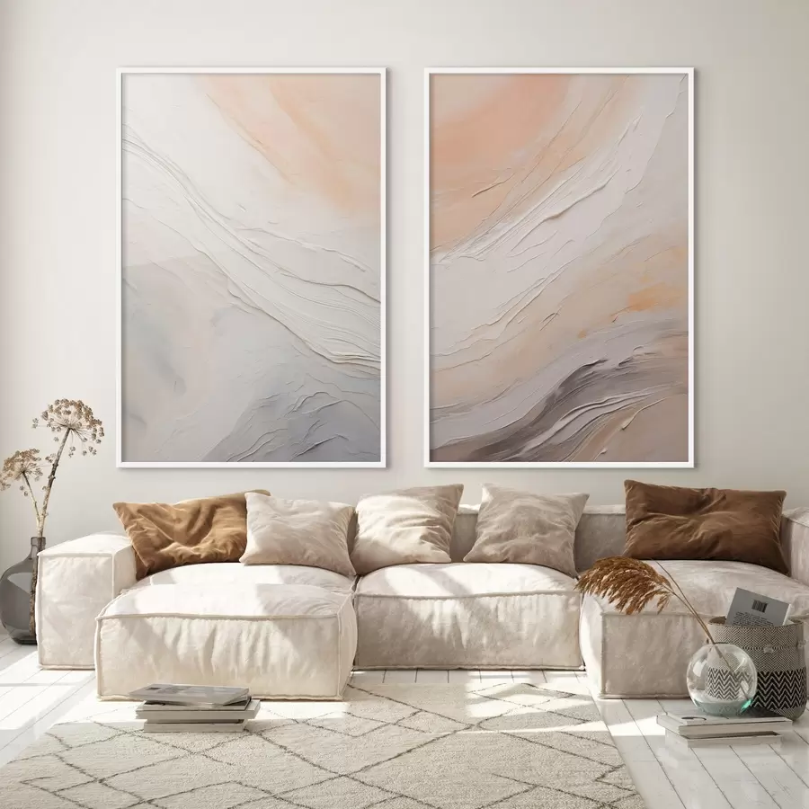 Fototapeta Neutralne faktury tynków z płynnymi warstwami reliefowymi d00971