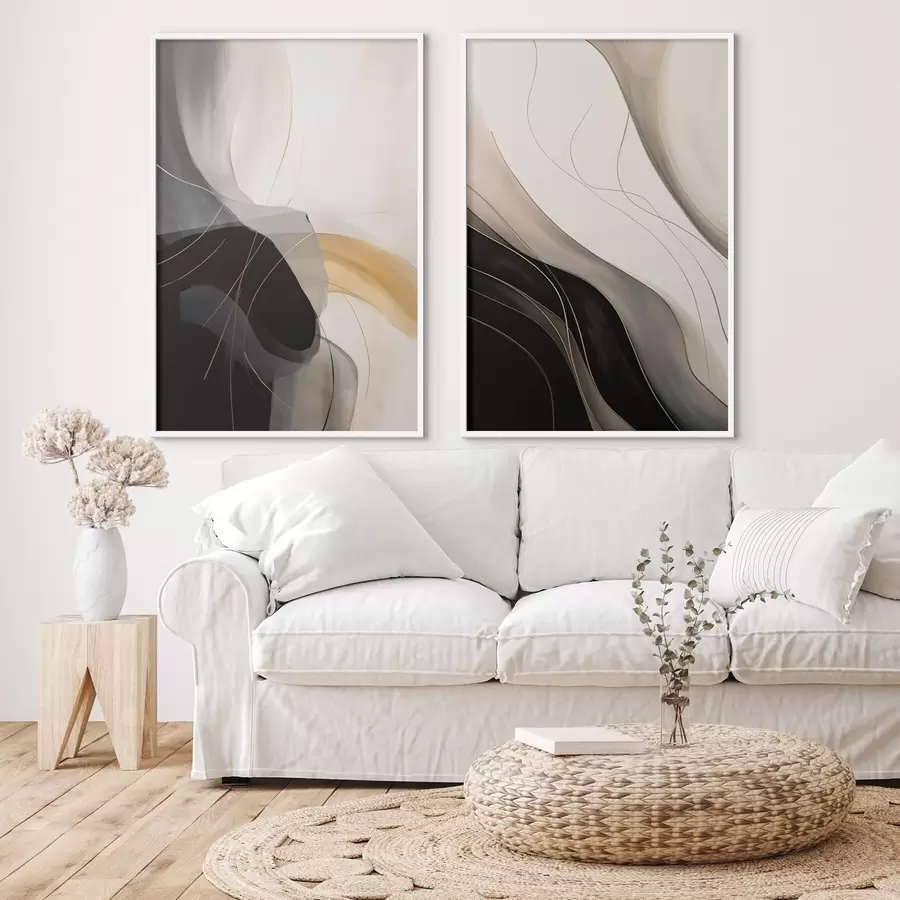 Fototapeta Monochromatyczne krzywe z cienkimi metalicznymi włóknami d00972