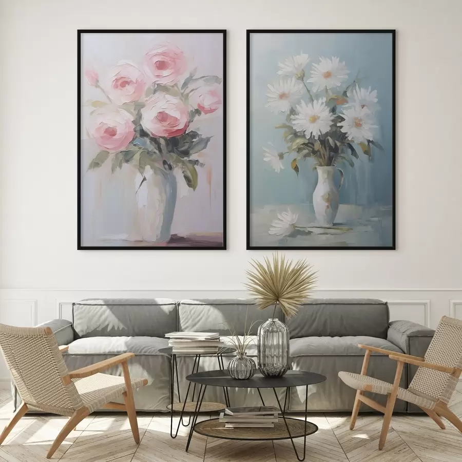 Fototapeta Kwiaty w wazonie – imitacja obrazu d01027