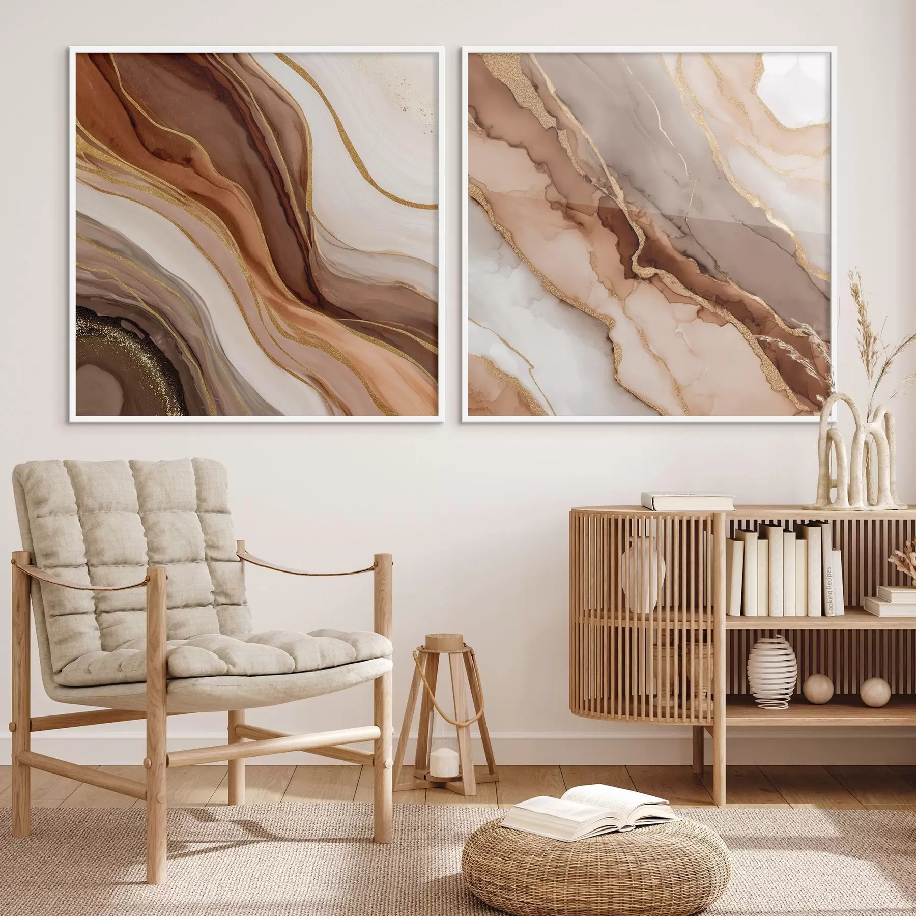 Fototapeta Dwuczęściowa abstrakcyjna kompozycja z płynnymi przejściami między warstwami d00982