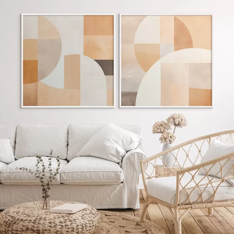 Fototapeta Kompozycja z dużymi kształtami i delikatnymi blokami kolorów d00986