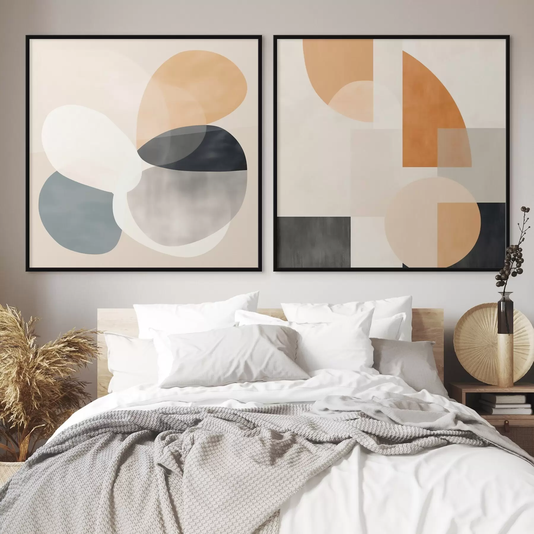 Fototapeta Zaokrąglone skrzyżowania form w minimalizmie akwarelowym d00993