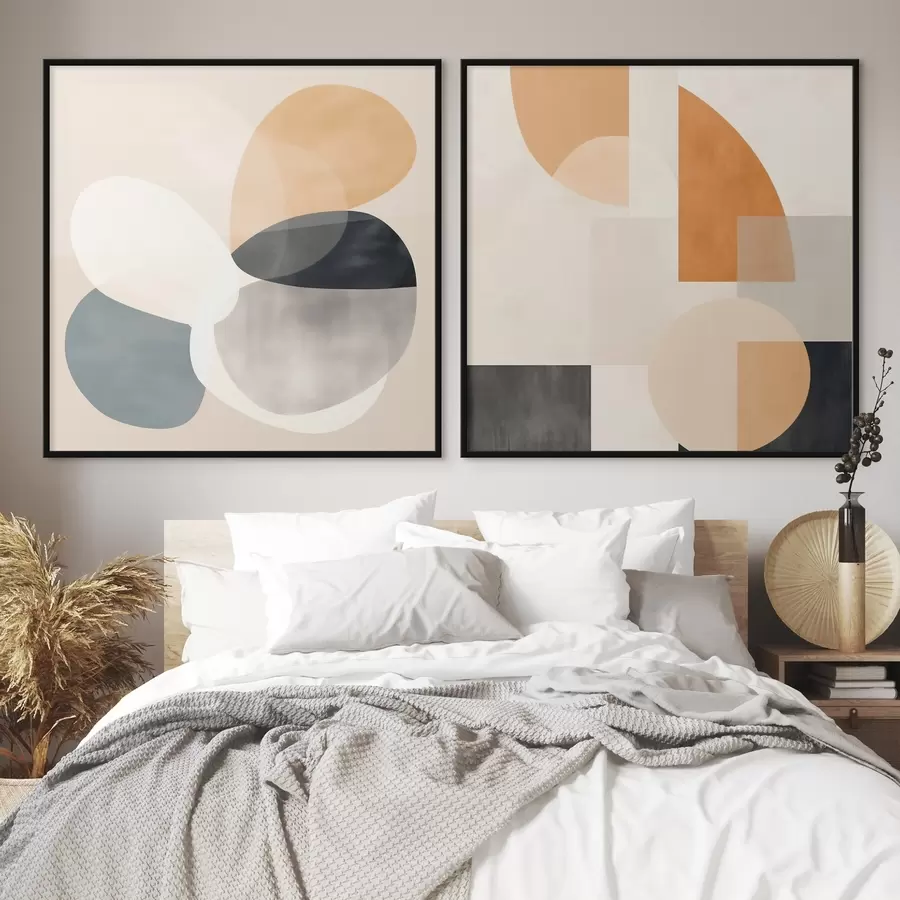 Fototapeta Zaokrąglone skrzyżowania form w minimalizmie akwarelowym d00993