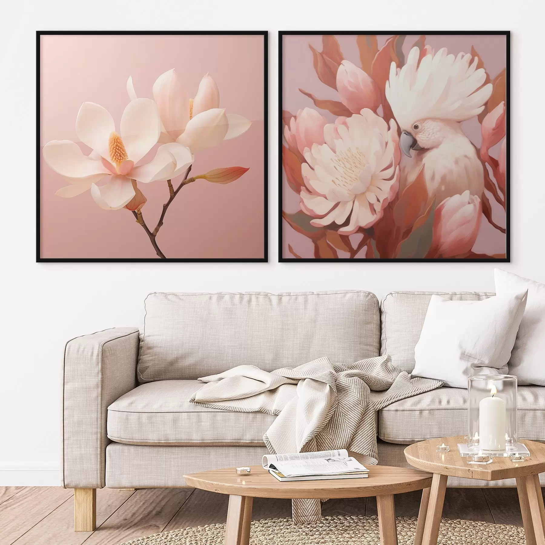 Fototapeta Kompozycja kwiatowa z ptakiem w artystycznym stylu ilustracji d00994