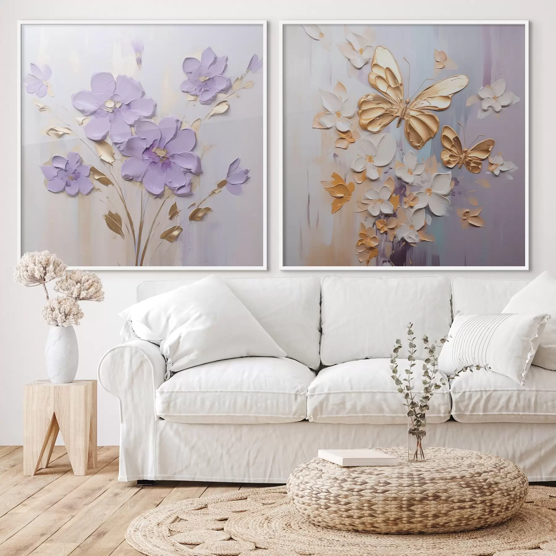 Fototapeta Obraz imitujący motyle i kwiaty d01046