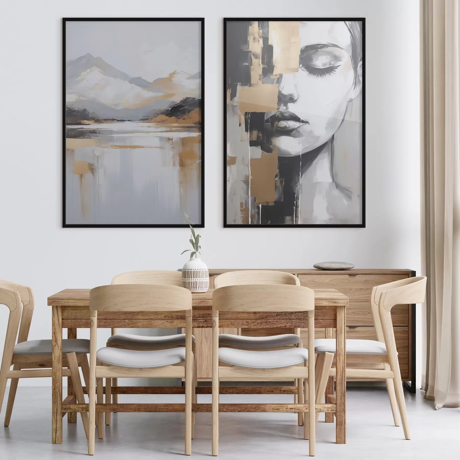 Fototapeta Abstrakcyjny pejzaż górski i portret d01058