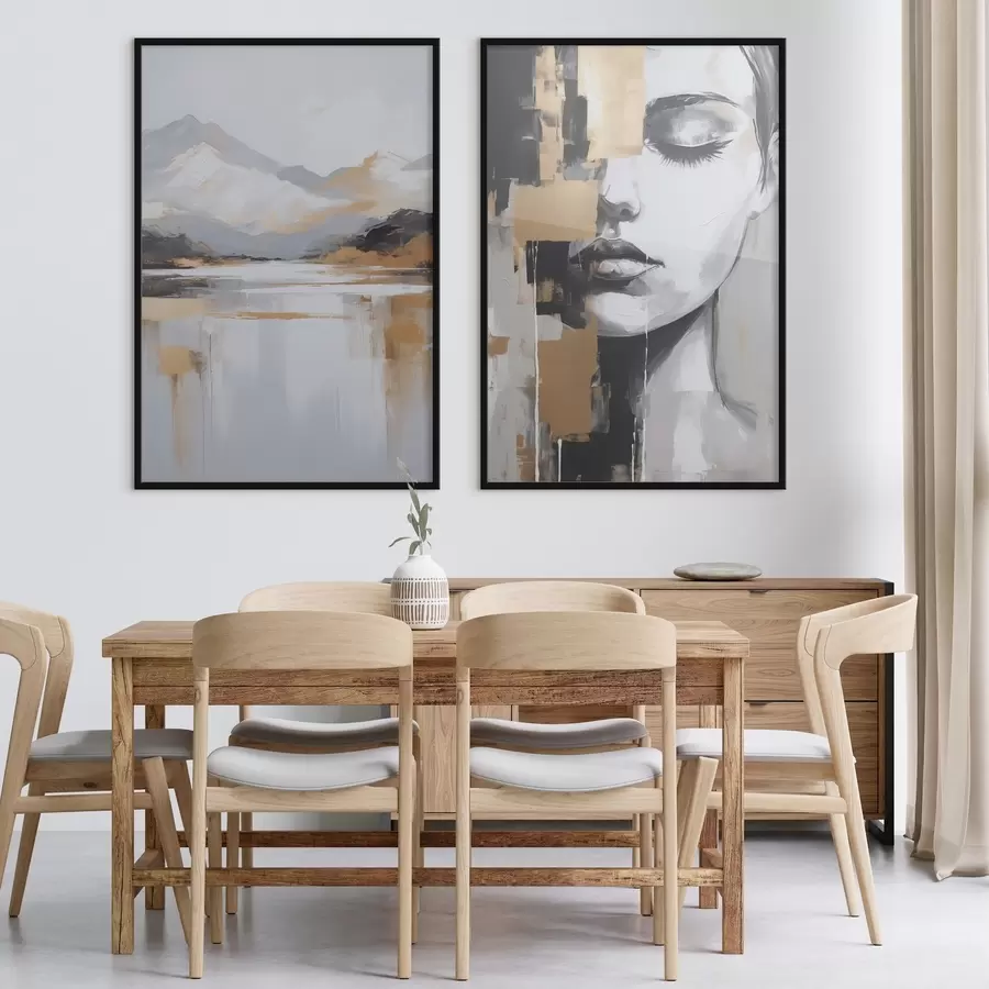 Fototapeta Abstrakcyjny pejzaż górski i portret d01058