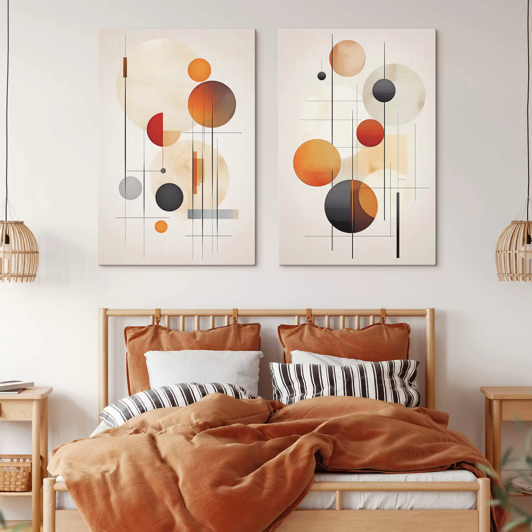 Obraz Abstrakcja geometryczna z kulami m01103