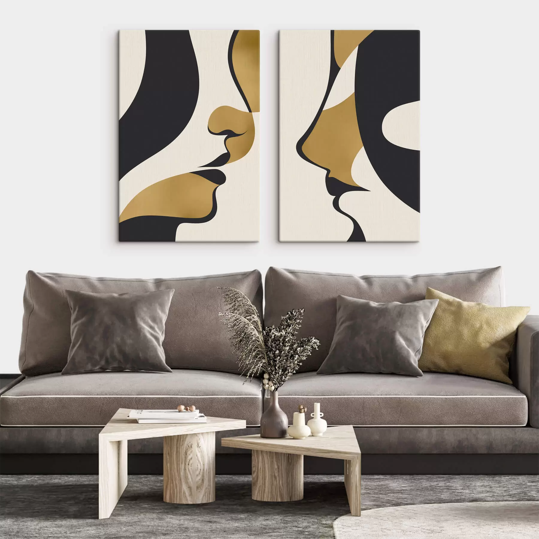 Obraz Abstrakcyjne sylwetki twarzy m01166