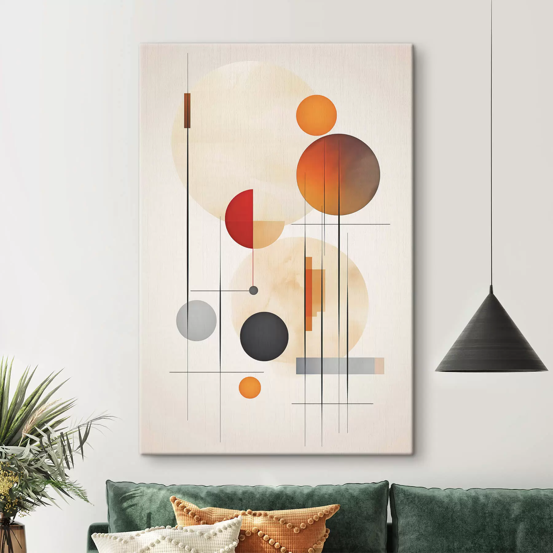 Obraz Abstrakcja geometryczna z kulami s46976