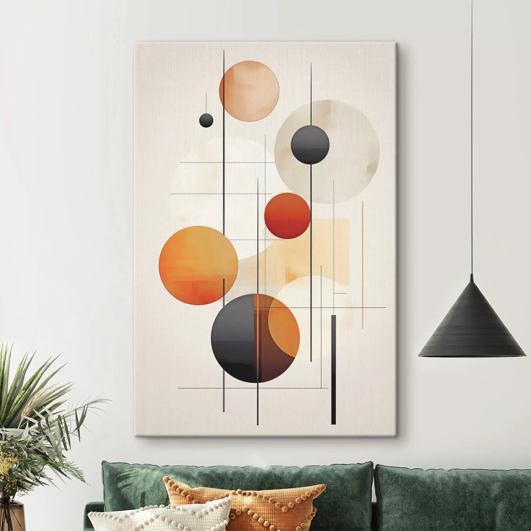 Obraz Abstrakcja geometryczna z kulami s46977