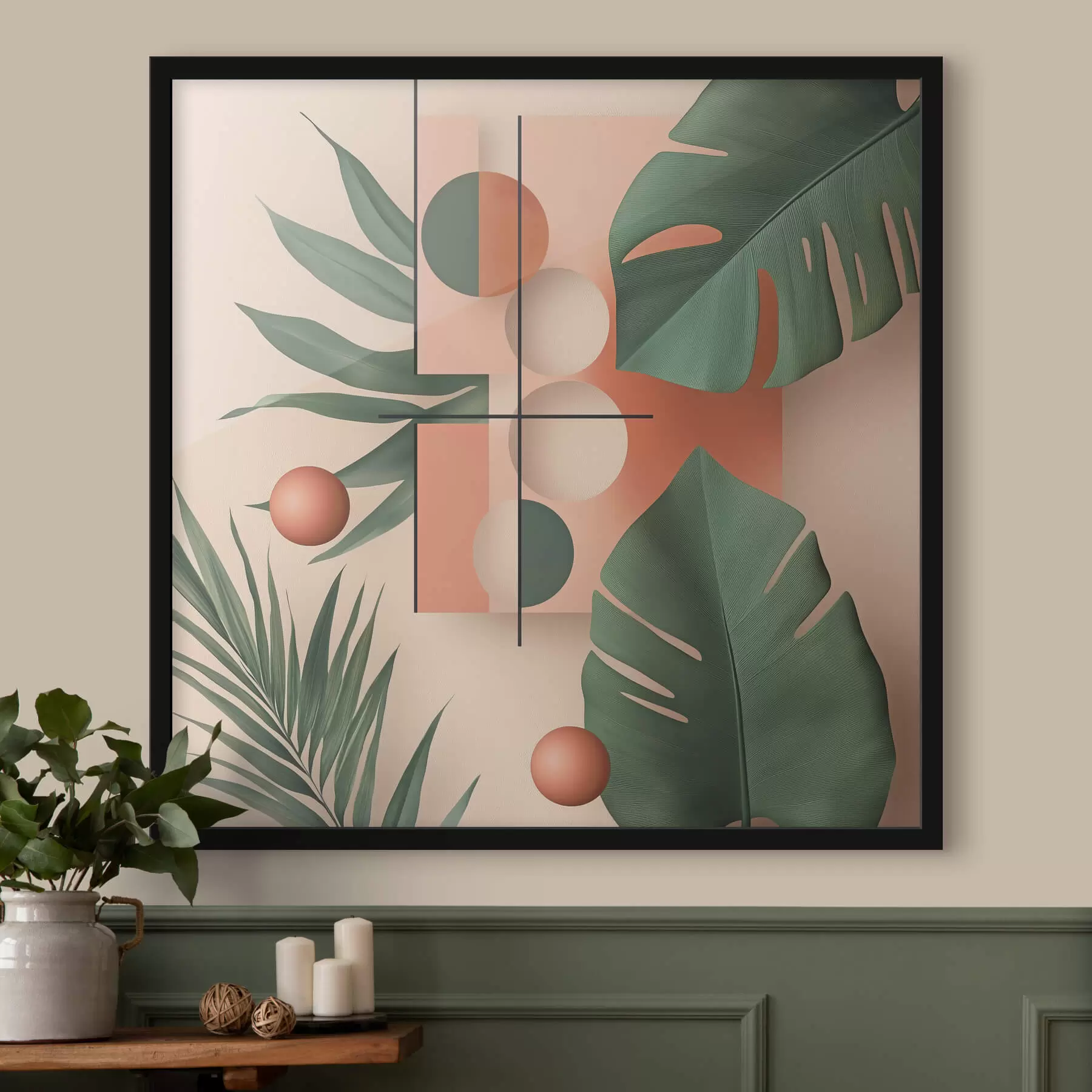 Fototapeta Abstrakcja z dużymi tropikalnymi liśćmi f47099