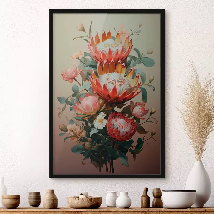 Fototapeta Kompozycja z dużymi proteami w nowoczesnym stylu cyfrowej ilustracji malarskiej f46947