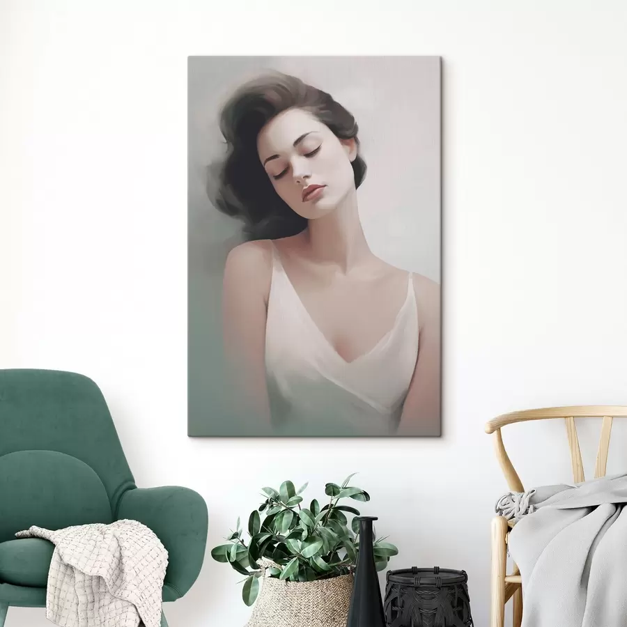 Obraz Portret dziewczyny z zamkniętymi oczami s47342