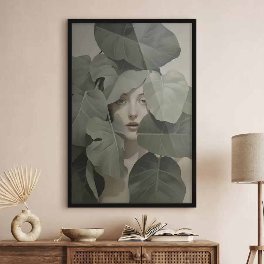 Fototapeta Portret dziewczyny wśród liści f47331