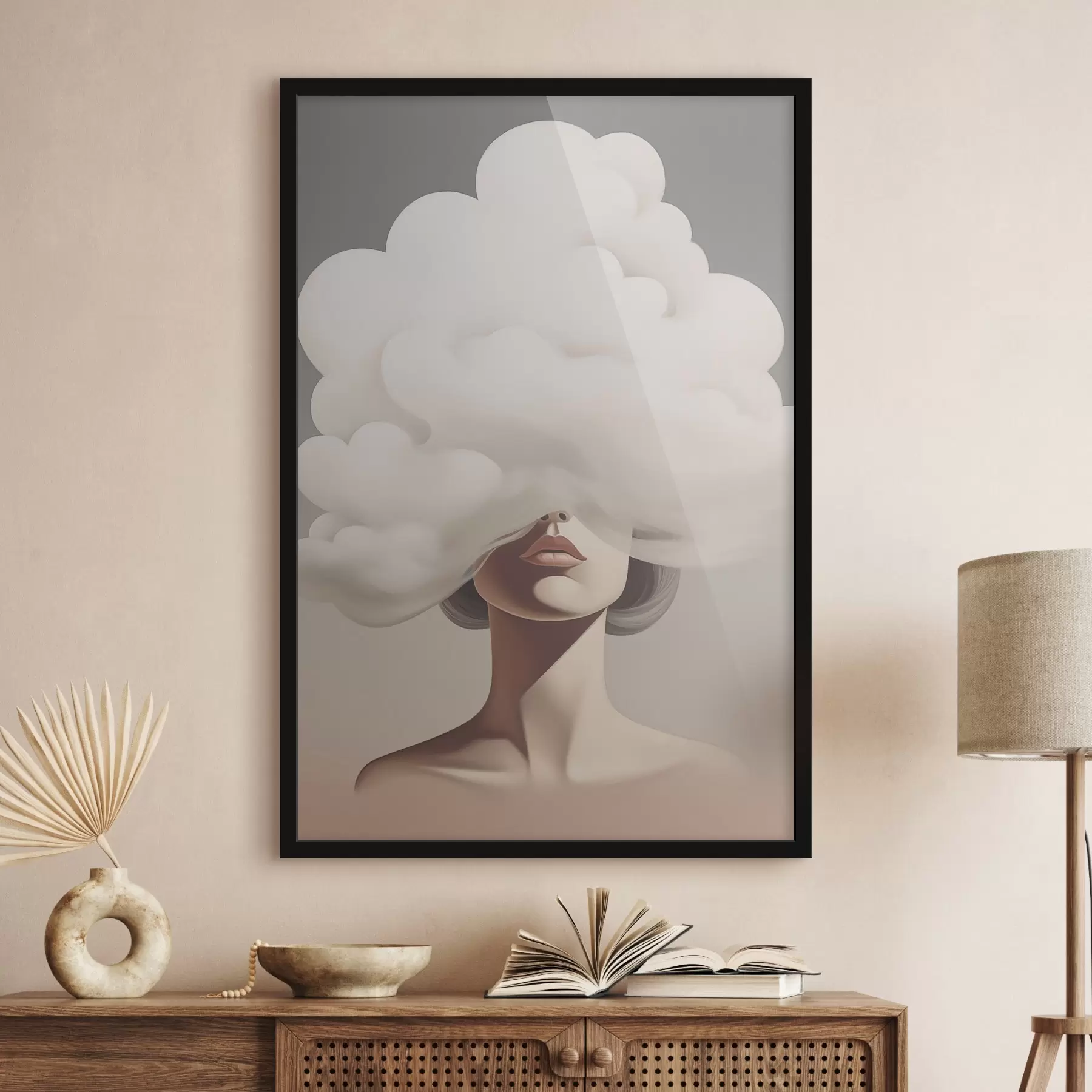 Fototapeta Twarz dziewczyny zasłania chmura. f47337