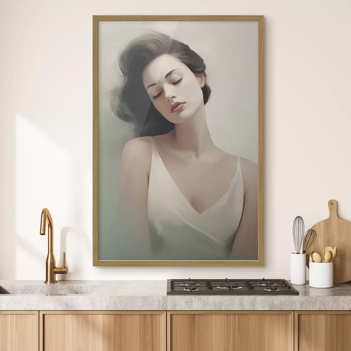 Plakat Portret dziewczyny z zamkniętymi oczami f47342