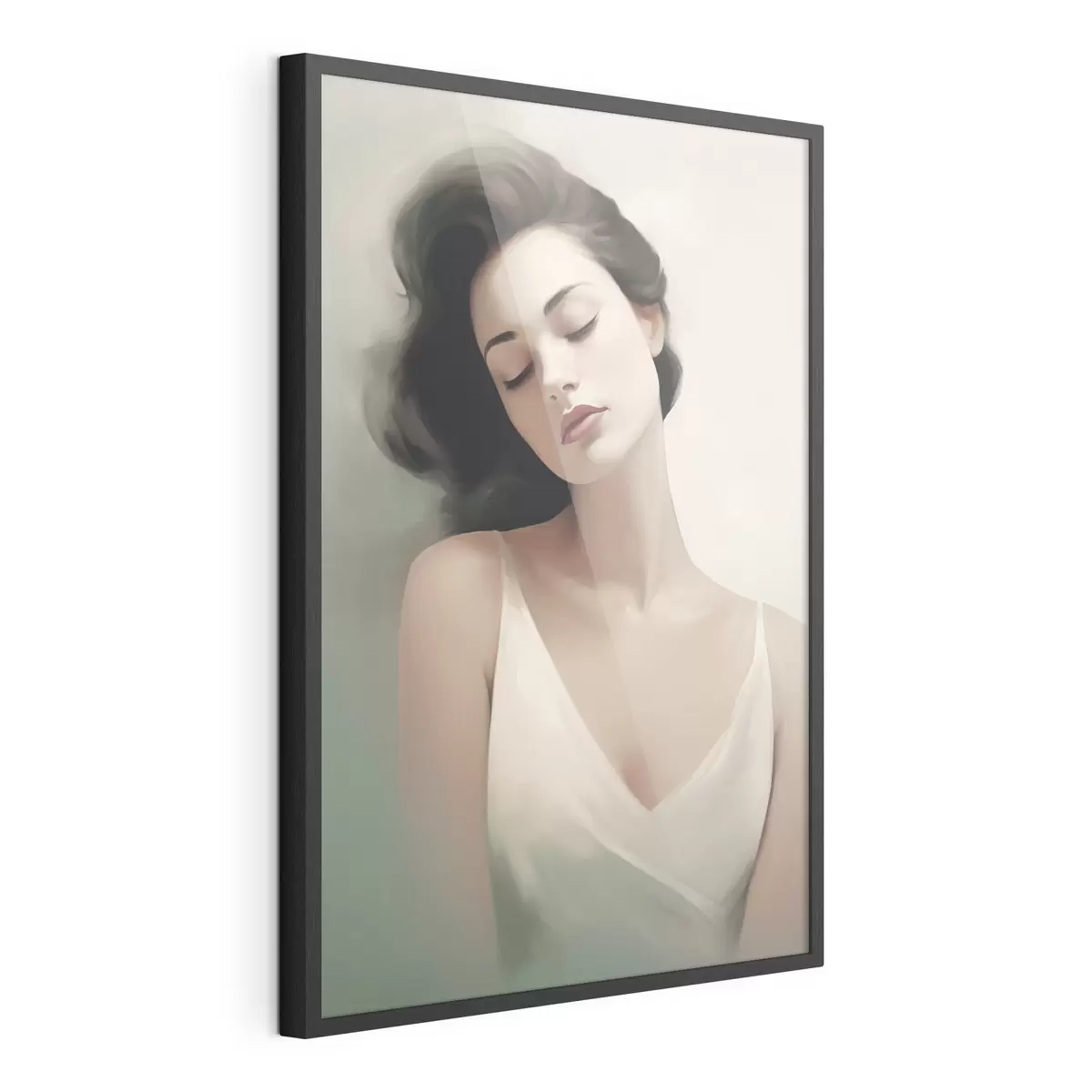 Plakat Portret dziewczyny z zamkniętymi oczami f47342