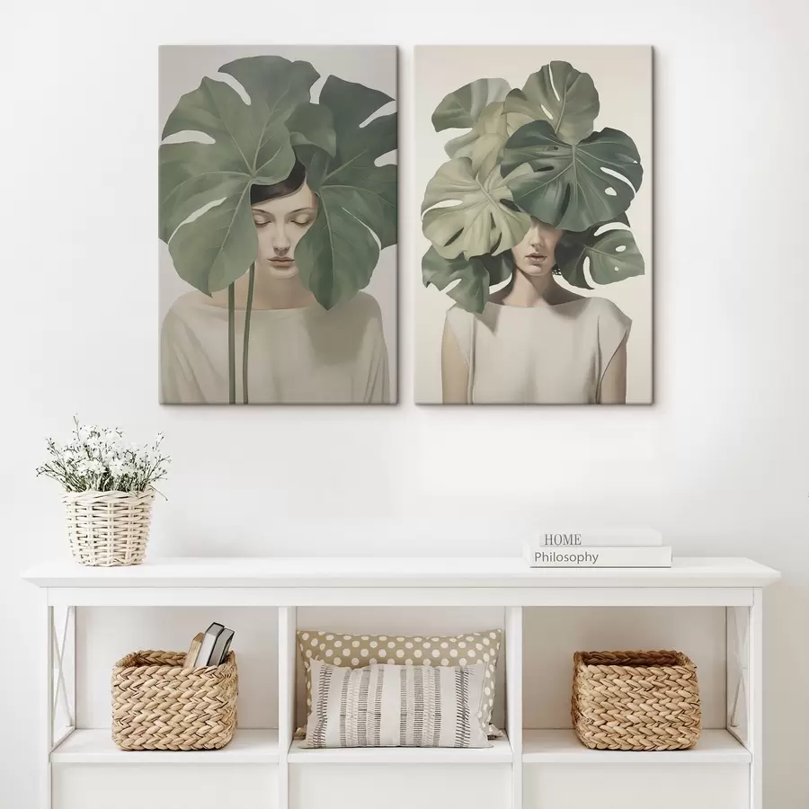 Obraz Dziewczyna z liśćmi m01185