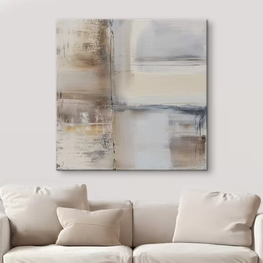 Obraz współczesna abstrakcja w stonowanych barwach s47122