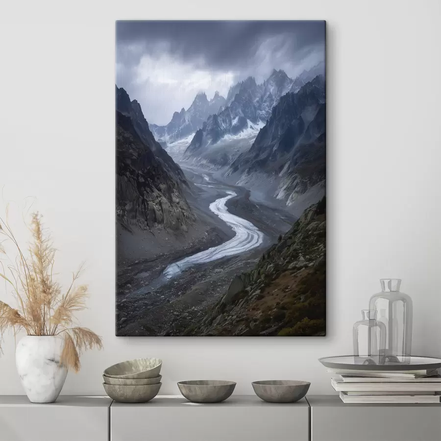 Obraz górski krajobraz z chmurami s47143