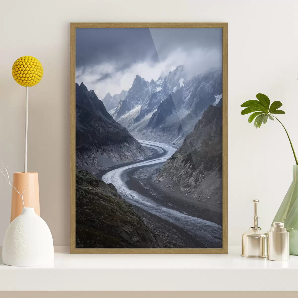 Plakat górski krajobraz z chmurami f47142