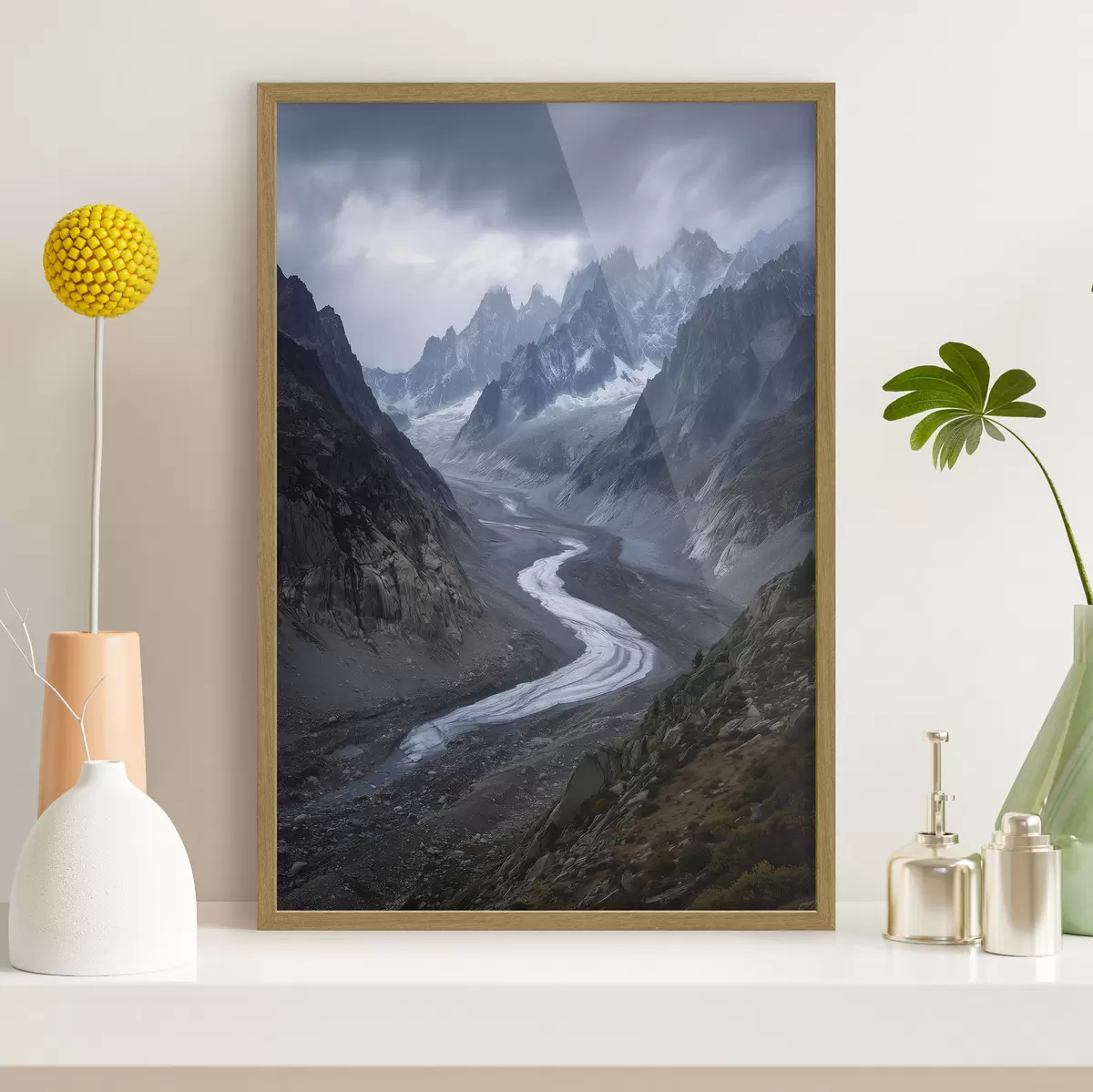 Plakat górski krajobraz z chmurami f47143