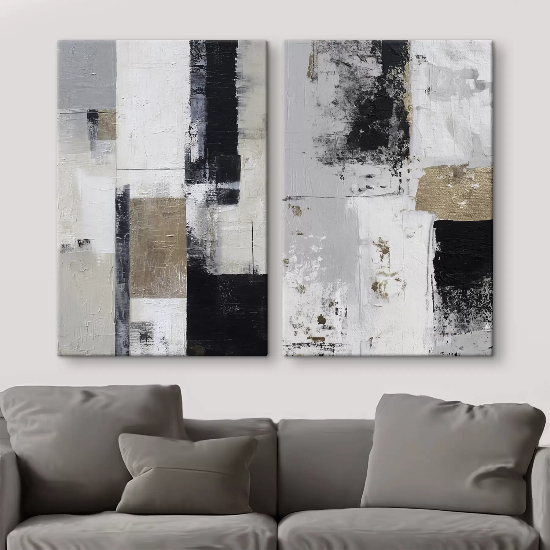 Obraz współczesna abstrakcja w kontrastujących kolorach m01176