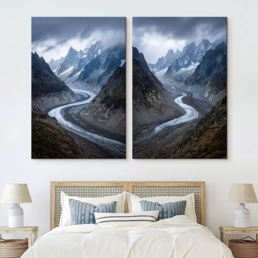 Obraz górski krajobraz z chmurami m01180