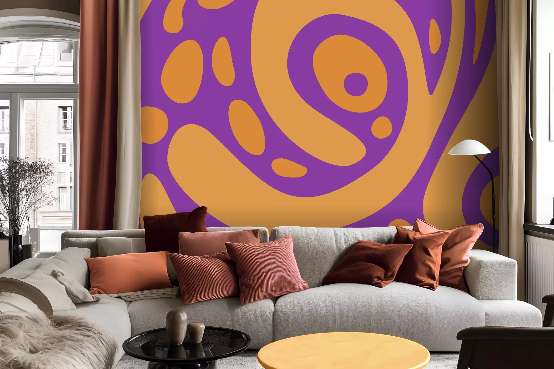 Fototapeta Abstrakcyjny wzór z płynnymi kształtami w dwóch kolorach w05071v3