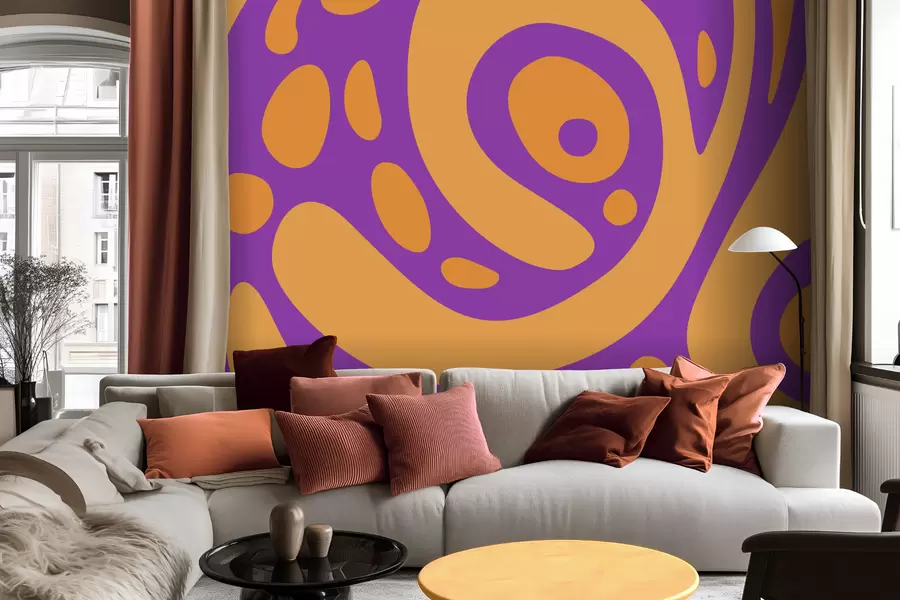 Fototapeta Abstrakcyjny wzór z płynnymi kształtami w dwóch kolorach w05071v3