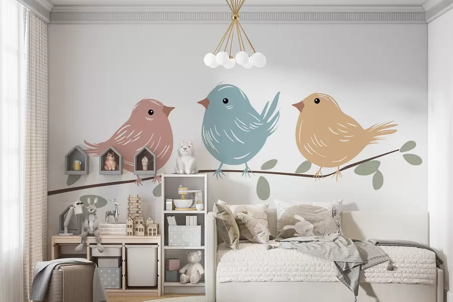 Fototapeta Ptaki na gałęzi w05099