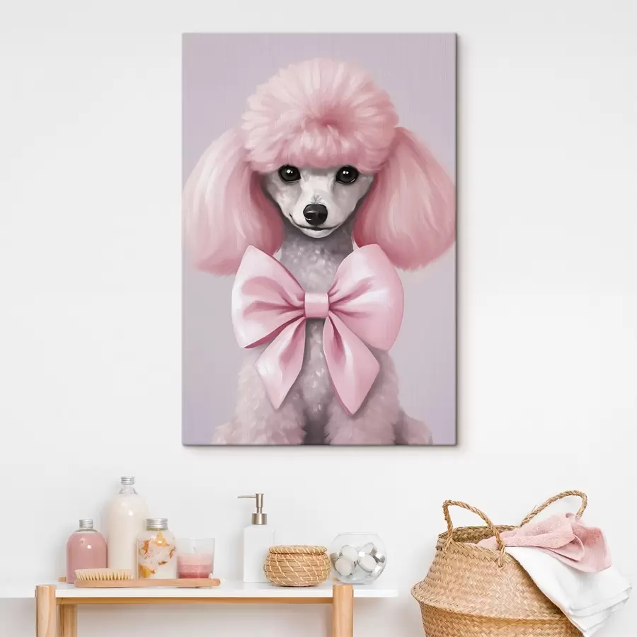 Obraz Pudel z kokardką s47412